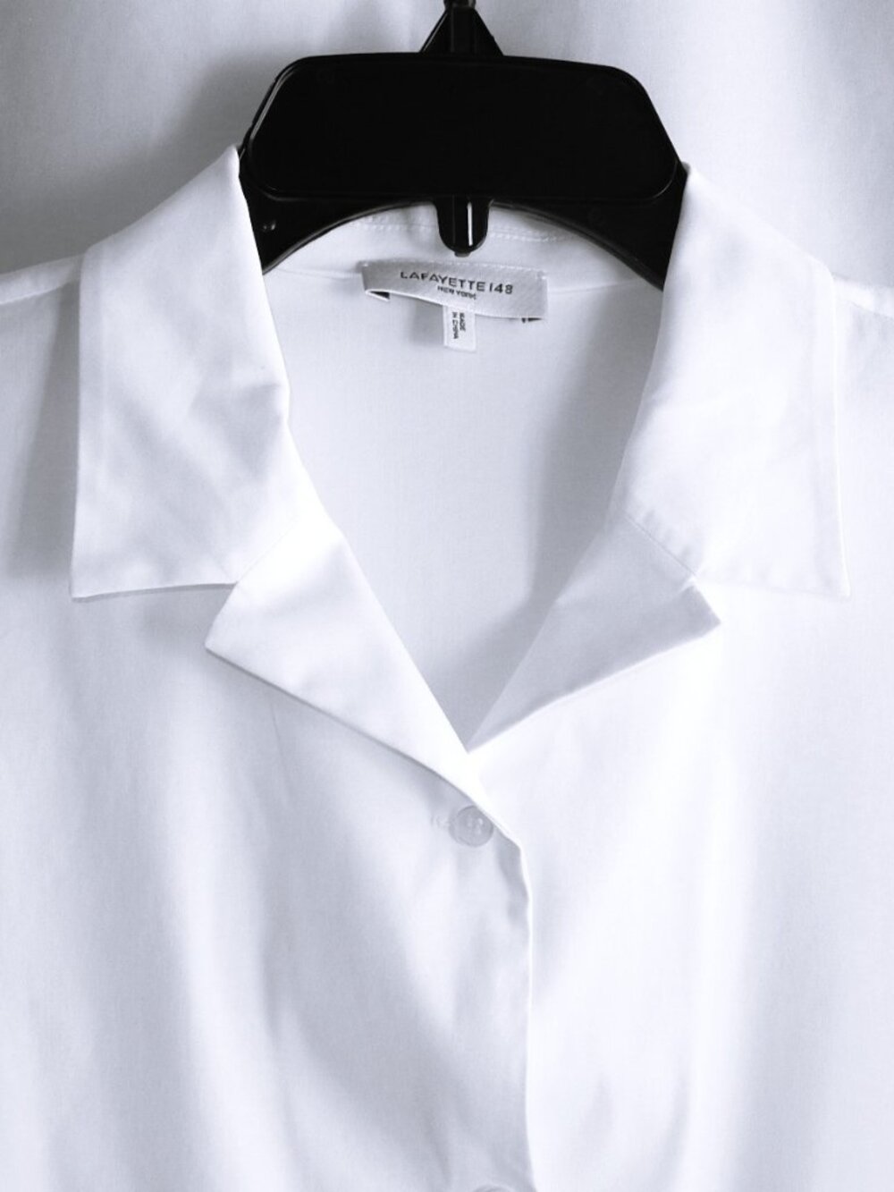 Lafayette 148 New York White Short Sleeve Blouse in Size 10 - Picture 2 of 4